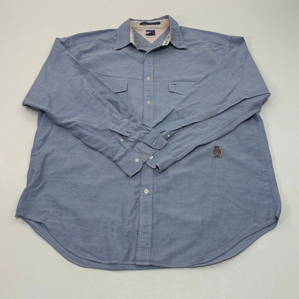 Tommy Hilfiger Men's Button-Down Shirt Light Blue Size L - Picture 2 of 6